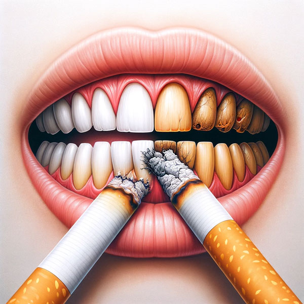 تاثیر سیگار بر دندان